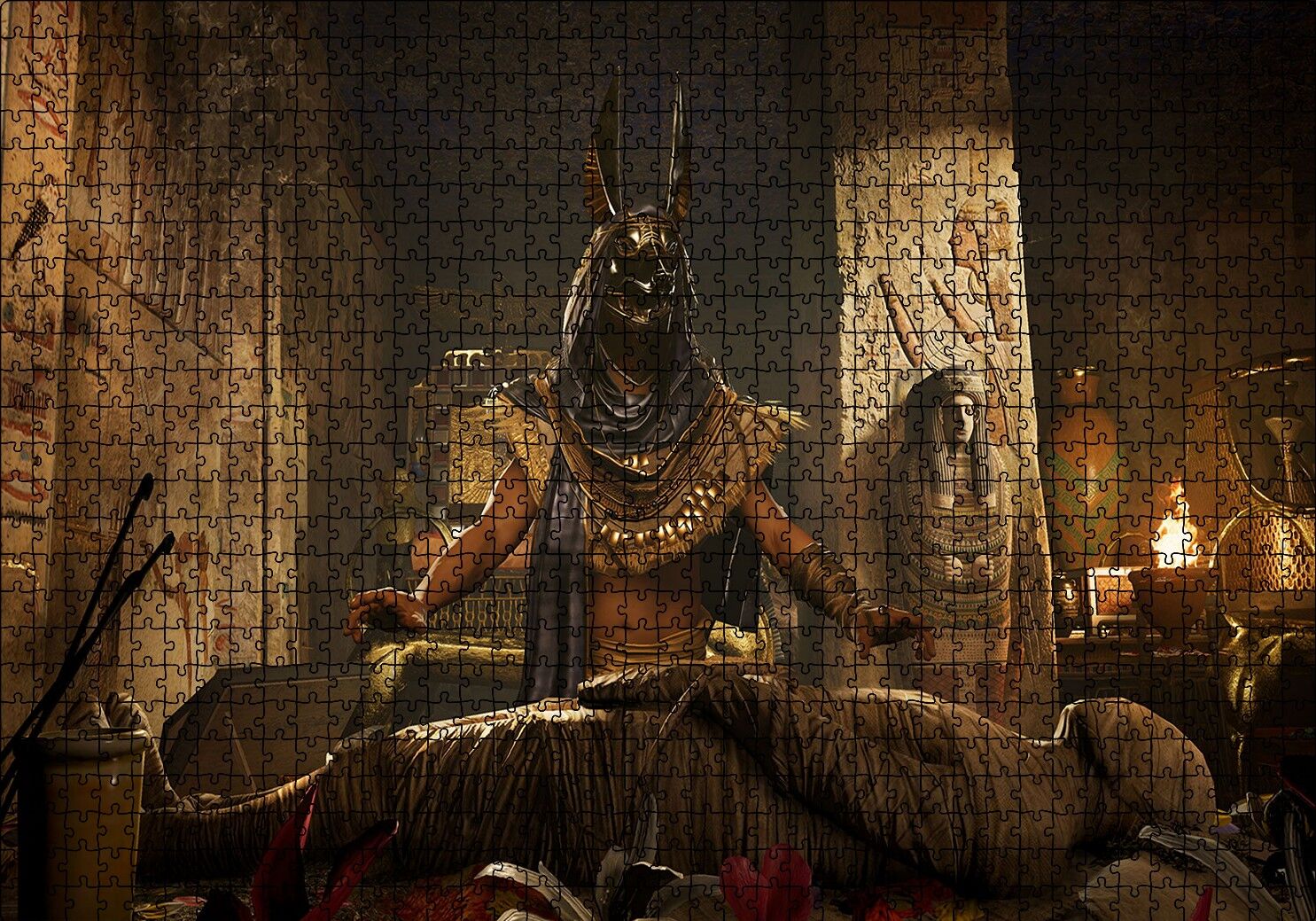 Assassins Creed Origins Mısır Mumya Puzzle Yapboz MDF Ahşap 1000 Parça 49 cm X 68 cm