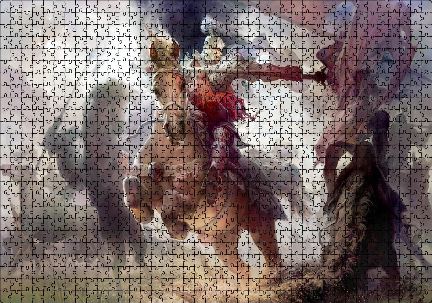 Video Oyunları Might and Magic Kahramanları Görseli Puzzle Yapboz MDF Ahşap 1000 Parça 49 cm X 68 cm