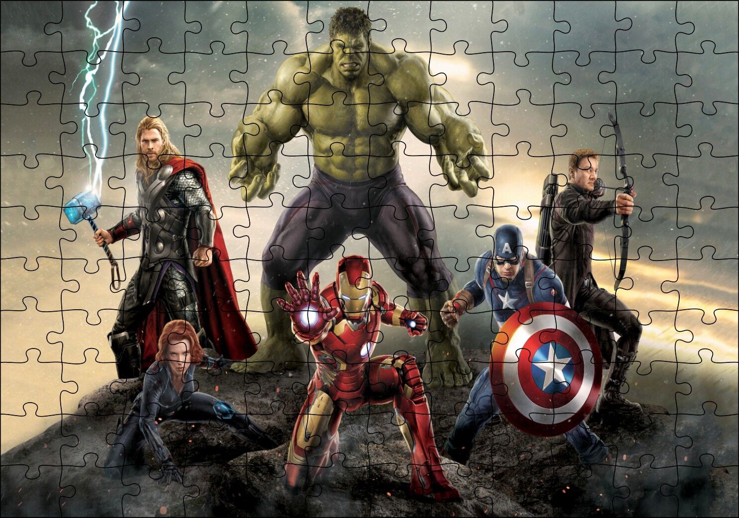 Marvel Avengers Görseli Puzzle Yapboz MDF Ahşap 120 Parça 24 cm X 34 cm
