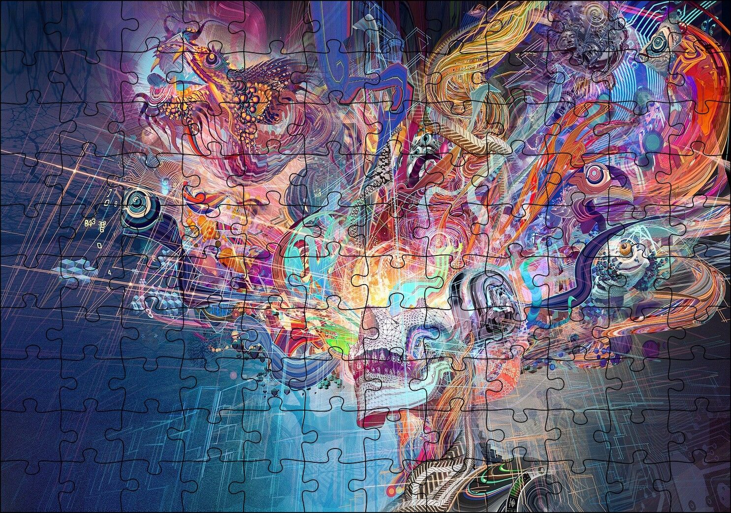 Muhteşem Beynimizdeki İmgeler Tribal Sanat Puzzle Yapboz MDF Ahşap