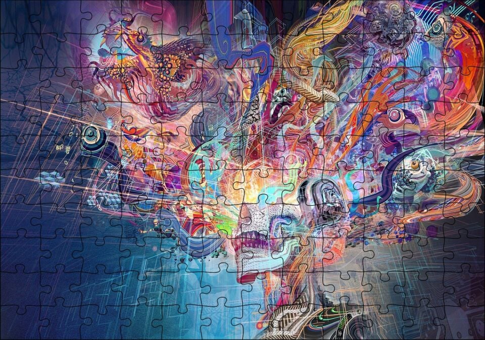 Muhteşem Beynimizdeki İmgeler Tribal Sanat Puzzle Yapboz MDF Ahşap