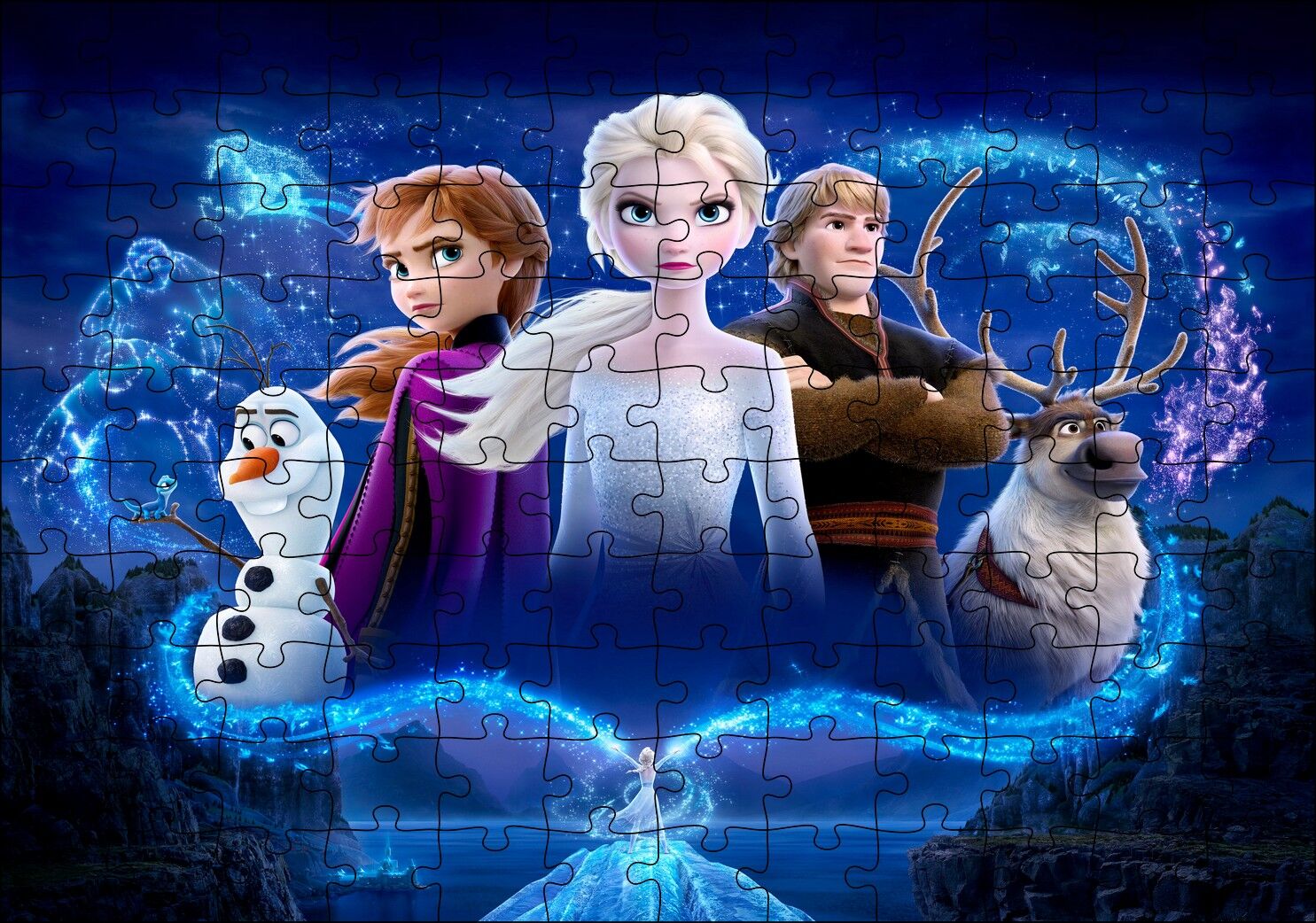 Frozen Karlar Ülkesi 2013 Görseli Puzzle Yapboz MDF Ahşap 120 Parça 24 cm X 34 cm