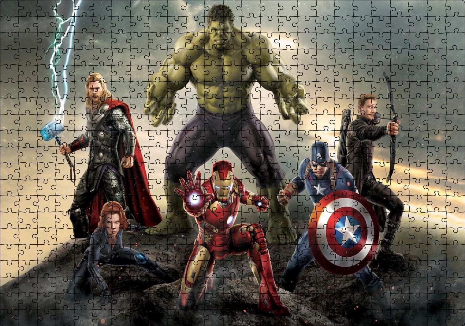 Marvel Avengers Görseli Puzzle Yapboz MDF Ahşap 500 Parça 49 cm X 68 cm