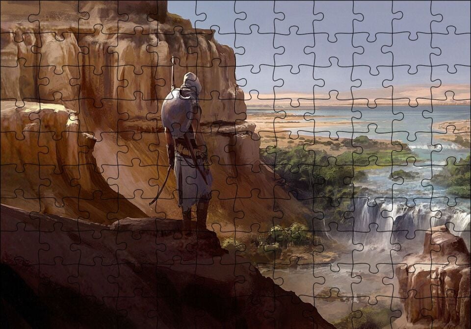 Assassins Creed Origins Nil Nehri ve Suikastçi Puzzle Yapboz MDF Ahşap 120 Parça 24 cm X 34 cm