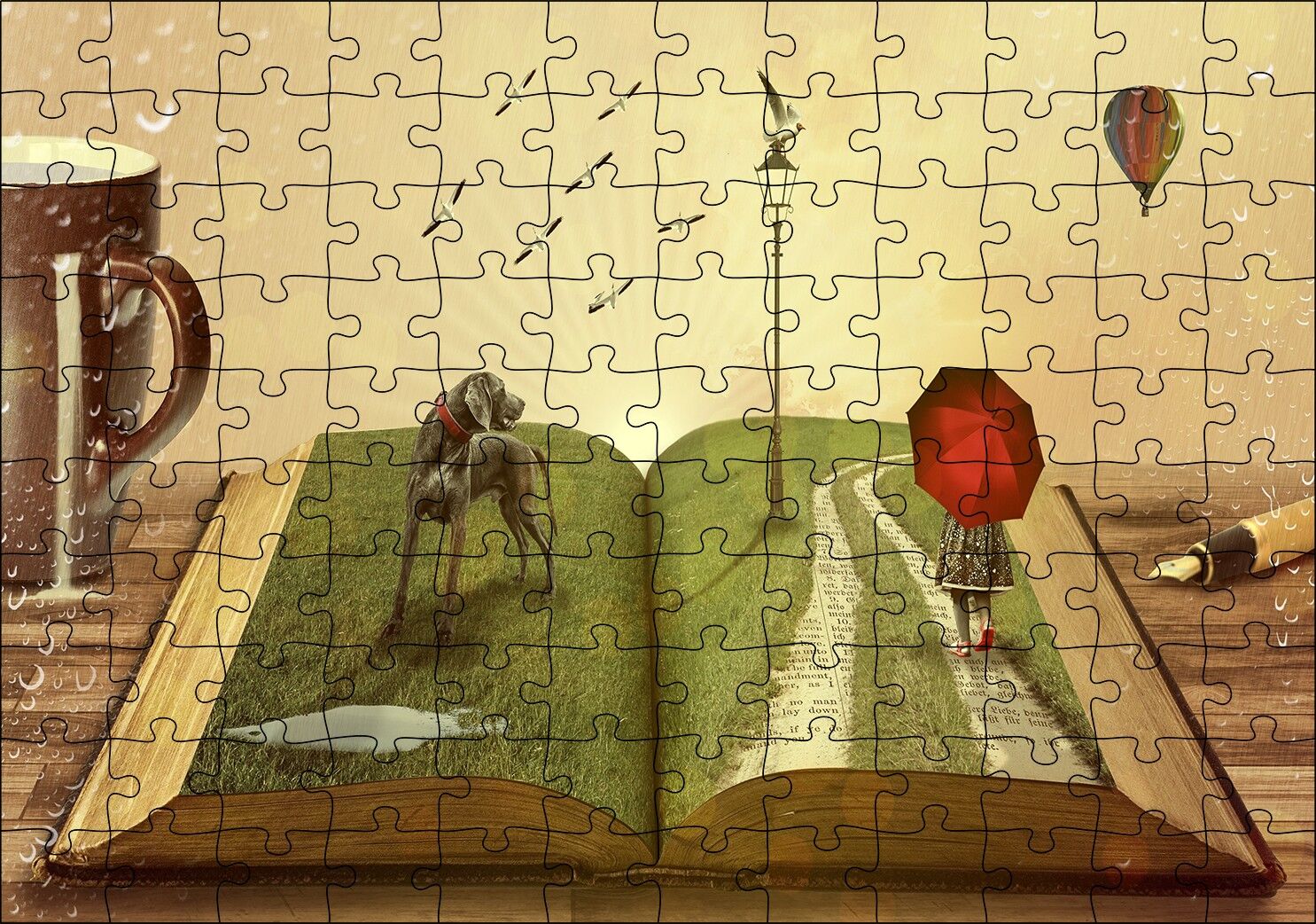 Yazarın Kreatif Dünyası Puzzle Yapboz MDF Ahşap 120 Parça 24 cm X 34 cm