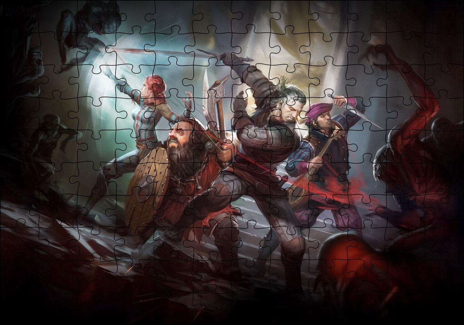 Witcher Macera Oyunu Savunma Görseli Puzzle Yapboz MDF Ahşap 120 Parça 24 cm X 34 cm
