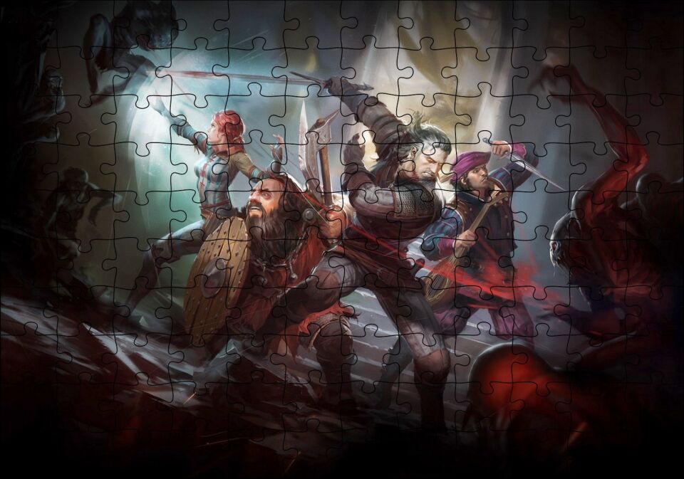 Witcher Macera Oyunu Savunma Görseli Puzzle Yapboz MDF Ahşap 120 Parça 24 cm X 34 cm