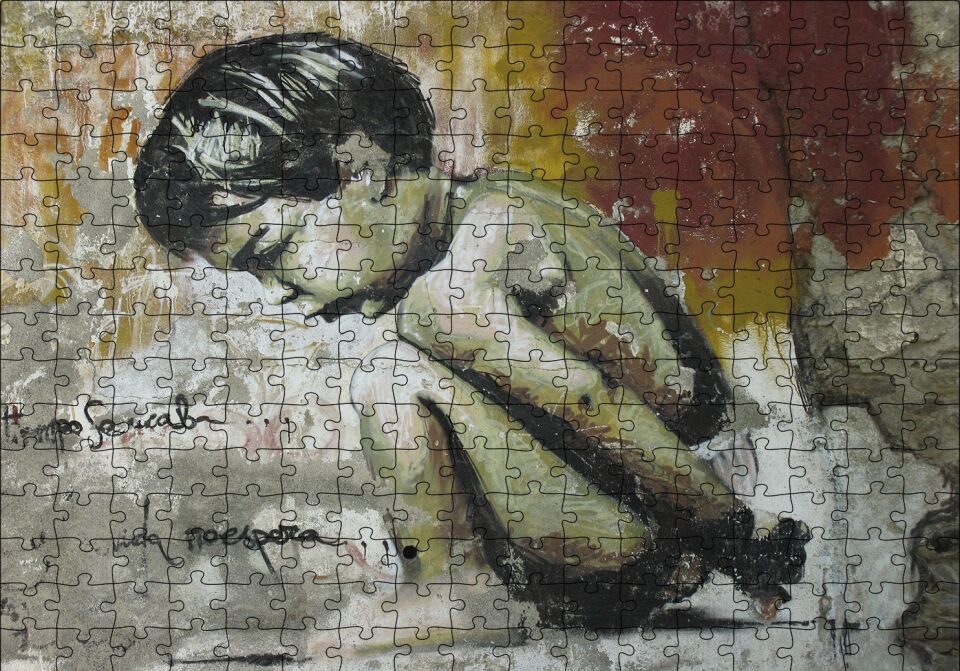 Duvar Çizim Boyama Çocuk Puzzle Yapboz MDF Ahşap 255 Parça 34 cm X 49 cm