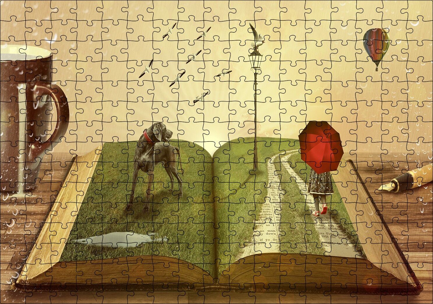 Yazarın Kreatif Dünyası Puzzle Yapboz MDF Ahşap 255 Parça 34 cm X 49 cm