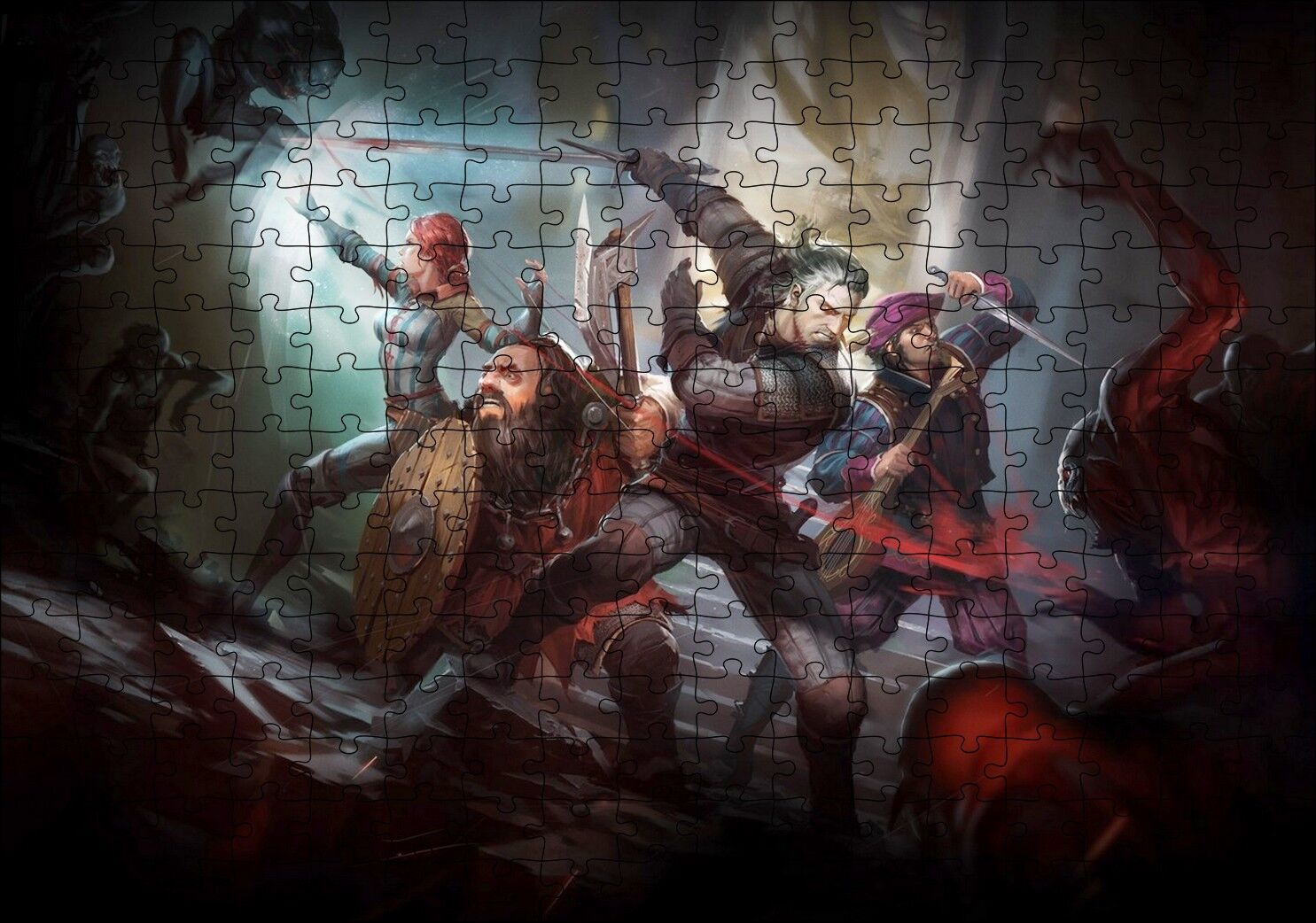 Witcher Macera Oyunu Savunma Görseli Puzzle Yapboz MDF Ahşap 255 Parça 34 cm X 49 cm