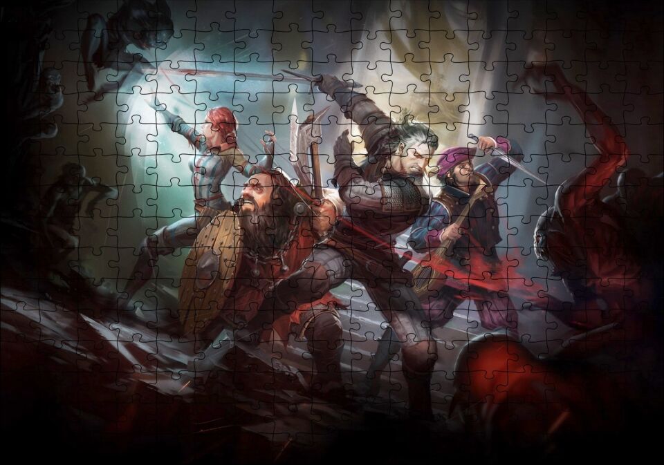 Witcher Macera Oyunu Savunma Görseli Puzzle Yapboz MDF Ahşap 255 Parça 34 cm X 49 cm