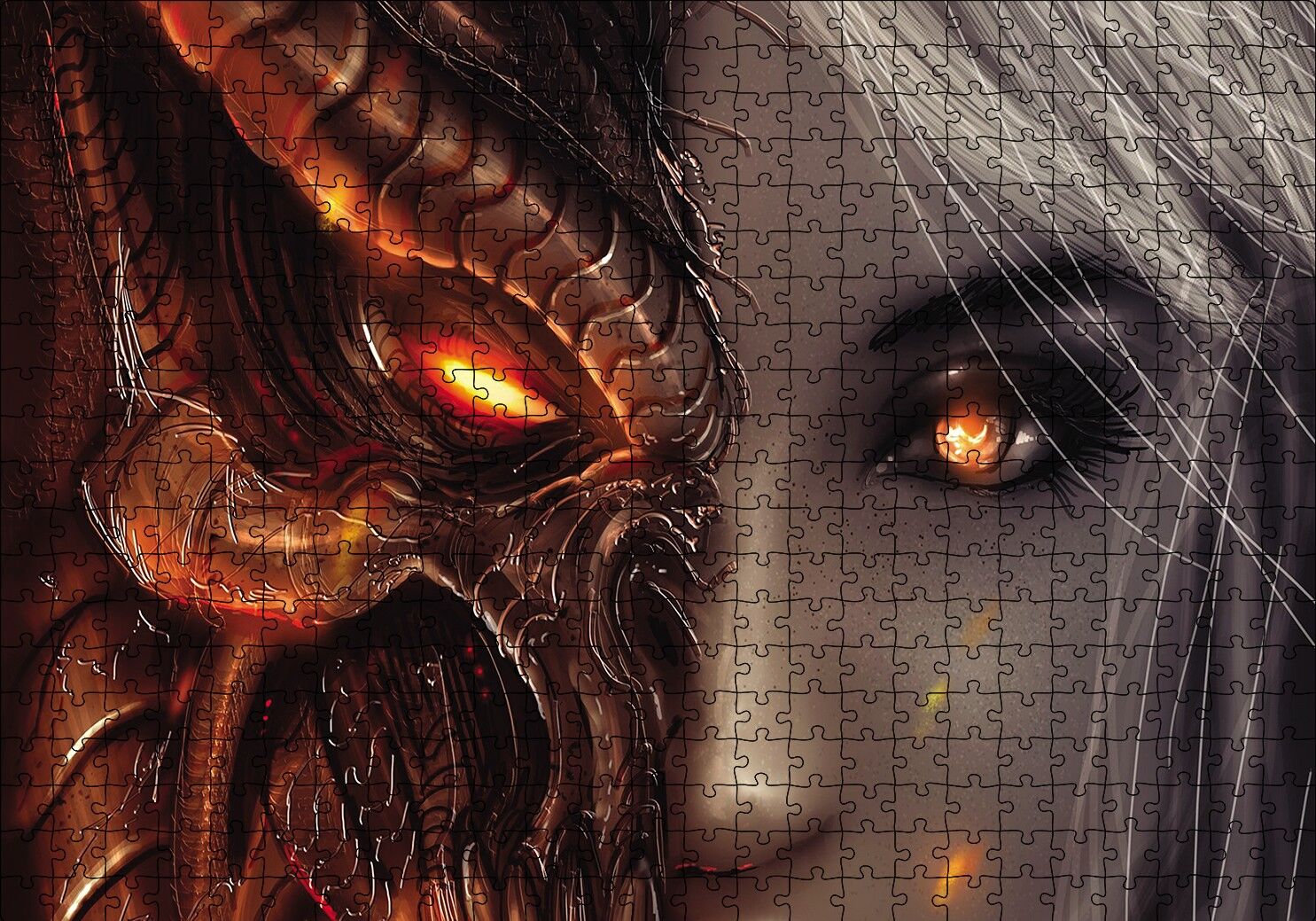 Diablo 3 Girl Puzzle Yapboz MDF Ahşap 500 Parça 49 cm X 68 cm