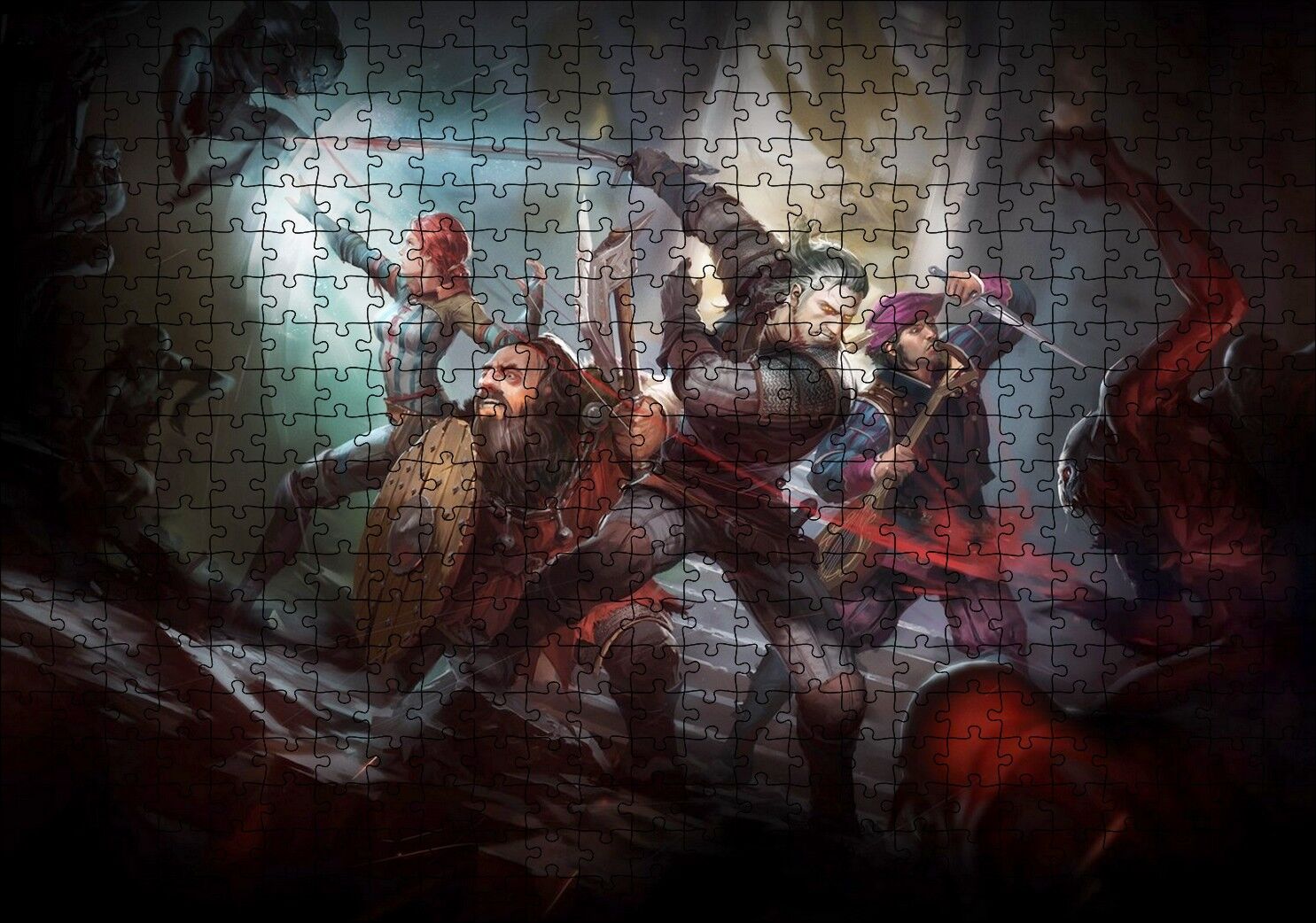 Witcher Macera Oyunu Savunma Görseli Puzzle Yapboz MDF Ahşap 500 Parça 49 cm X 68 cm