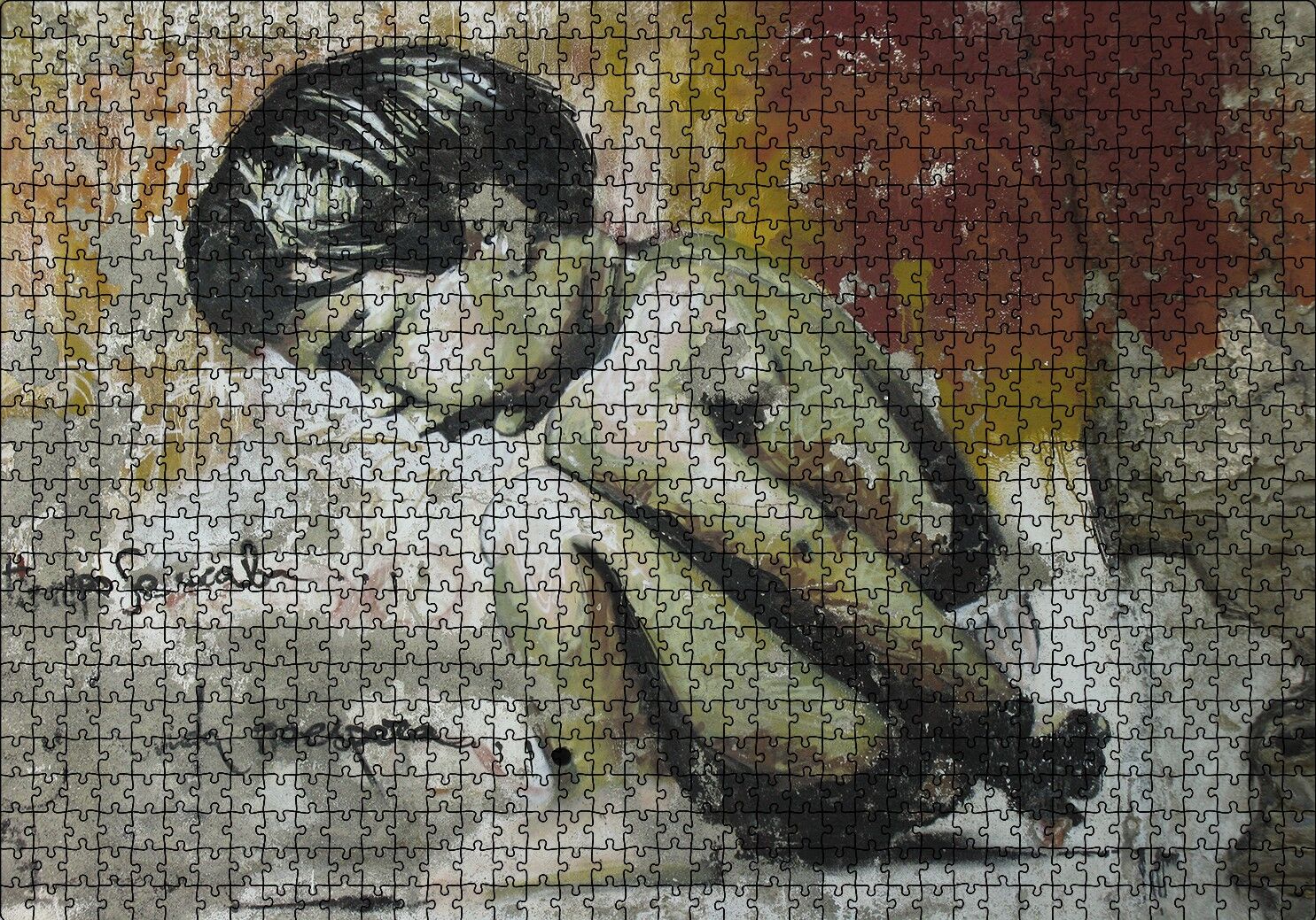 Duvar Çizim Boyama Çocuk Puzzle Yapboz MDF Ahşap 1000 Parça 49 cm X 68 cm