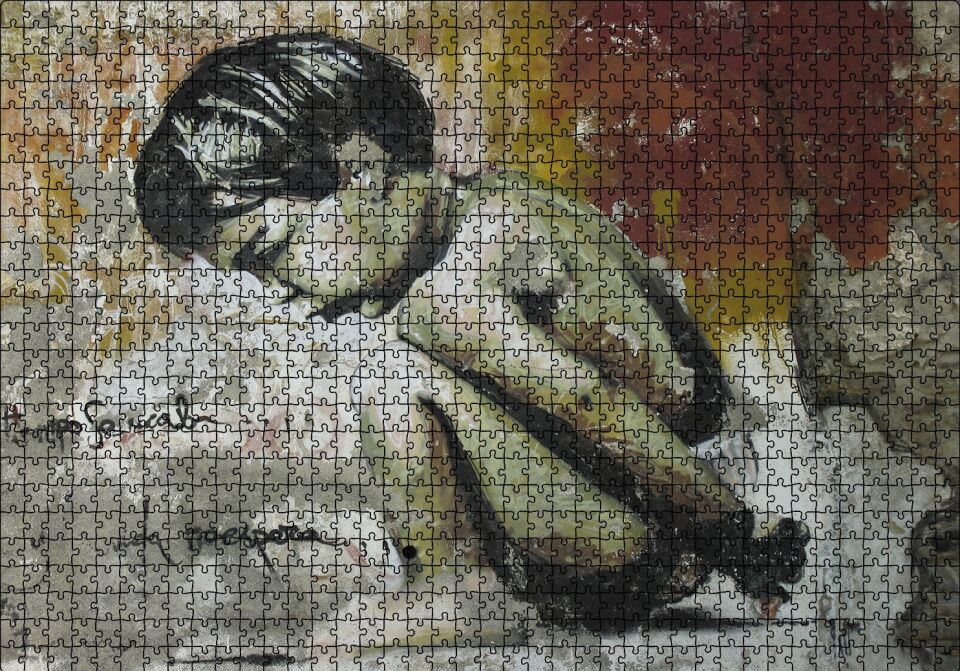 Duvar Çizim Boyama Çocuk Puzzle Yapboz MDF Ahşap 1000 Parça 49 cm X 68 cm