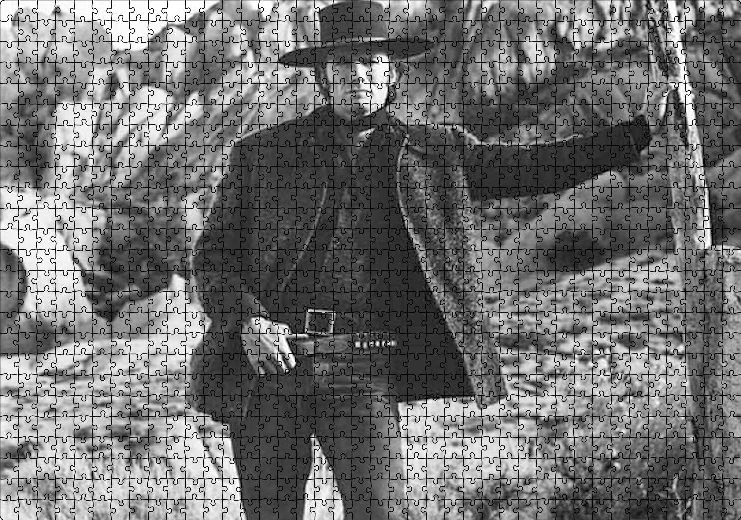Clint Eastwood Bela Arayan Adam Filmi Görseli Puzzle Yapboz MDF Ahşap 1000 Parça 49 cm X 68 cm