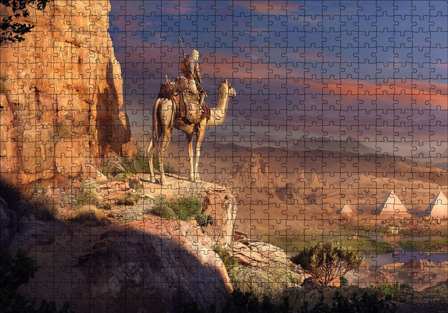 Assassins Creed Piramitler Suikastçi ve Devesi Puzzle Yapboz MDF Ahşap 500 Parça 49 cm X 68 cm