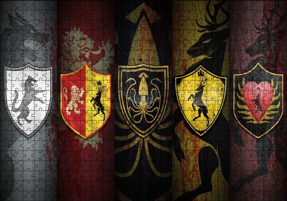Game Of Thrones Bayrakları Görseli Puzzle Yapboz MDF Ahşap 500 Parça 49 cm X 68 cm