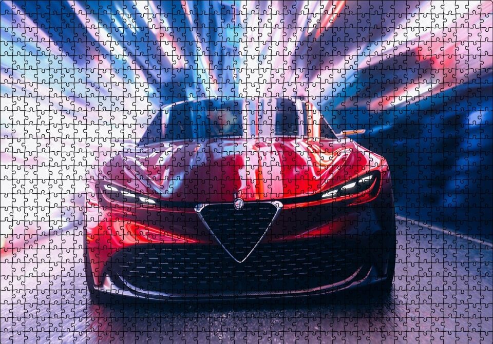 Alfa Romeo Zagato Puzzle Yapboz MDF Ahşap 1000 Parça 49 cm X 68 cm