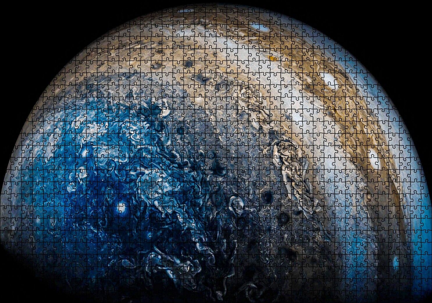Jüpiter ve Detaylı Yüzeyi Puzzle Yapboz MDF Ahşap 1000 Parça 49 cm X 68 cm