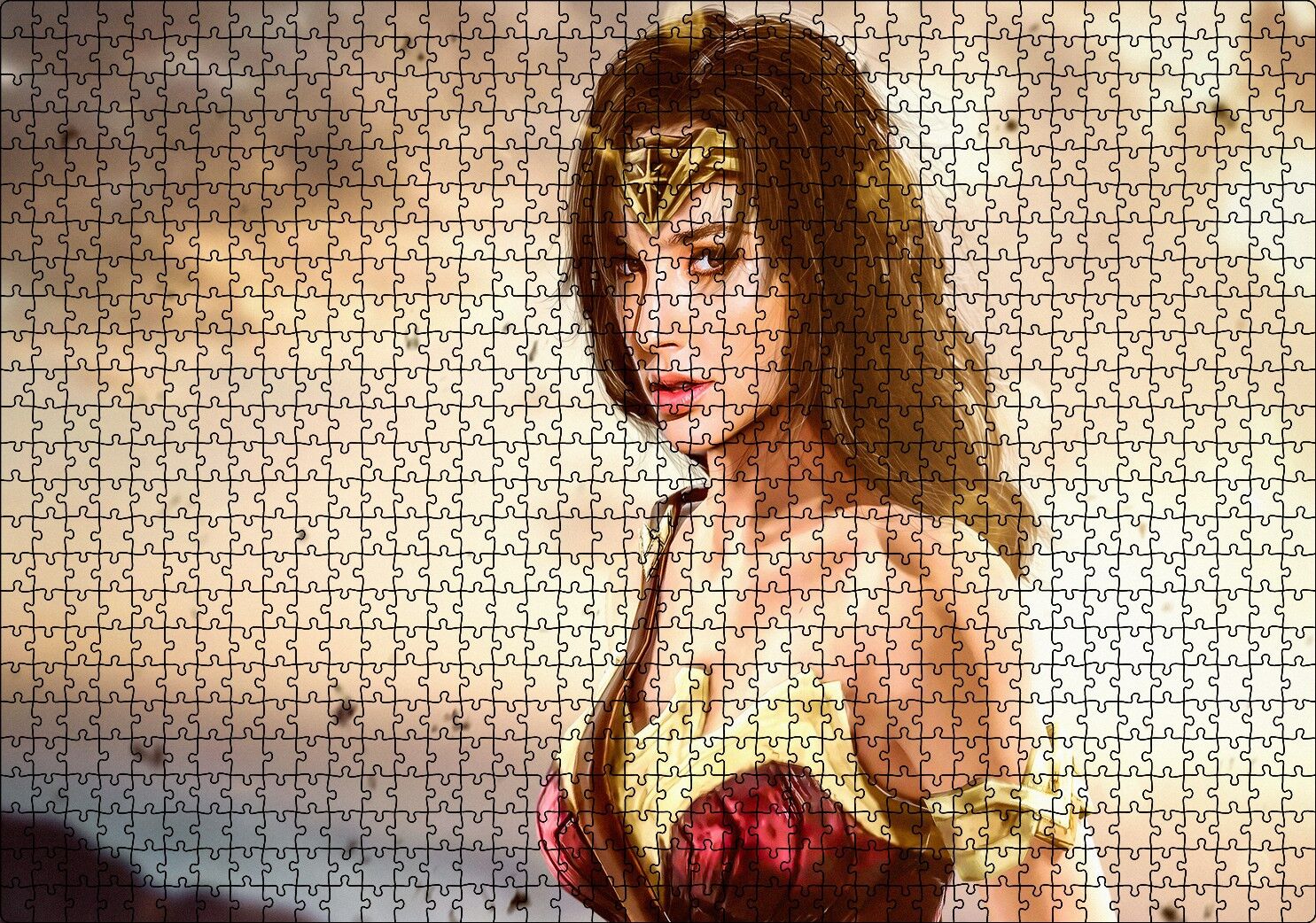 Wonder Women Gal Gadot Görseli Puzzle Yapboz MDF Ahşap 1000 Parça 49 cm X 68 cm