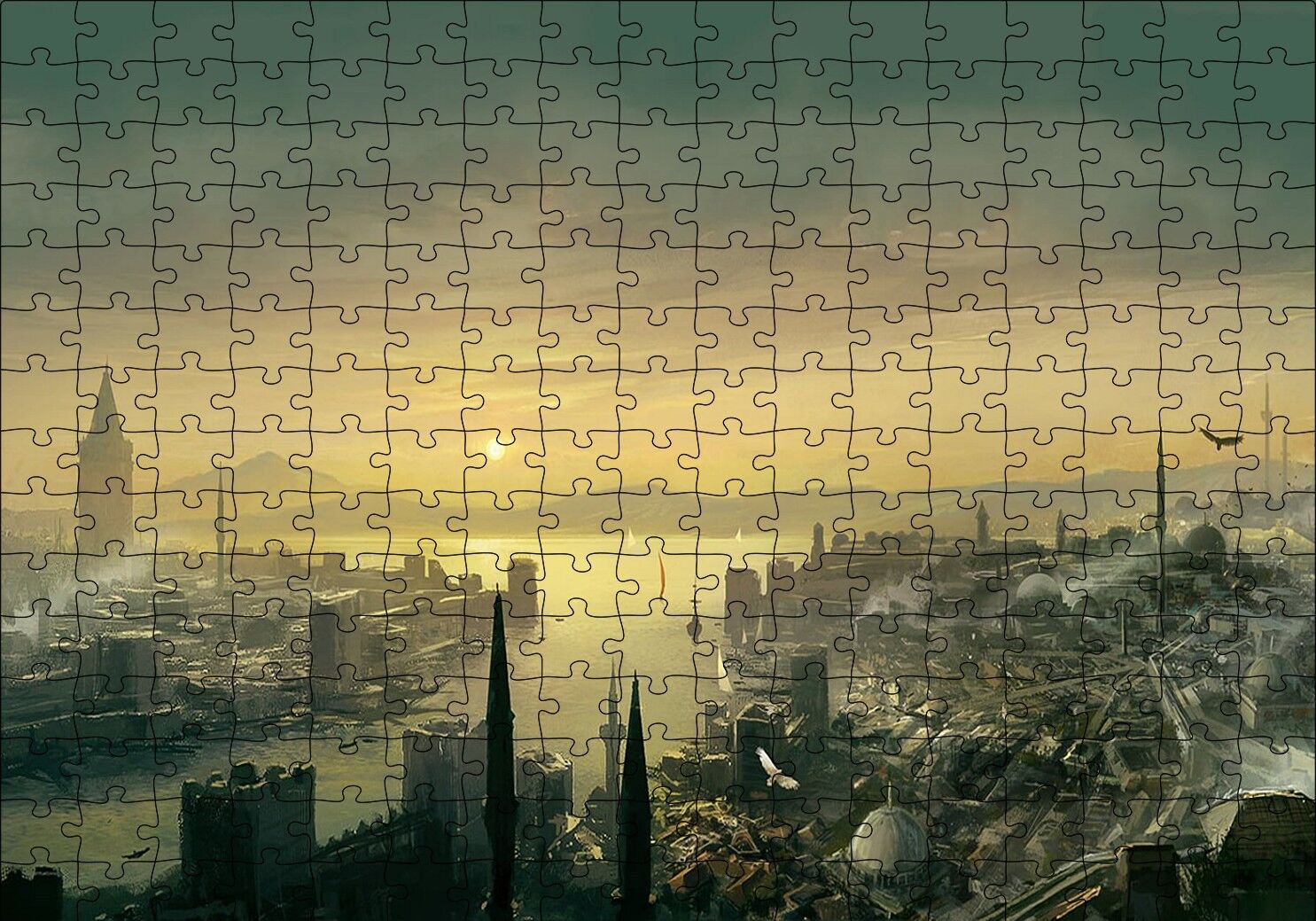 Assassins Creed Relevations Haliç Manzarası Puzzle Yapboz MDF Ahşap 255 Parça 34 cm X 49 cm