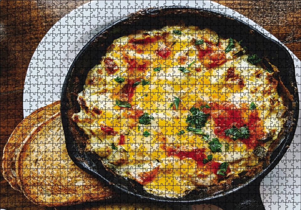 İtalyan Yumurtası Puzzle Yapboz MDF Ahşap 1000 Parça 49 cm X 68 cm