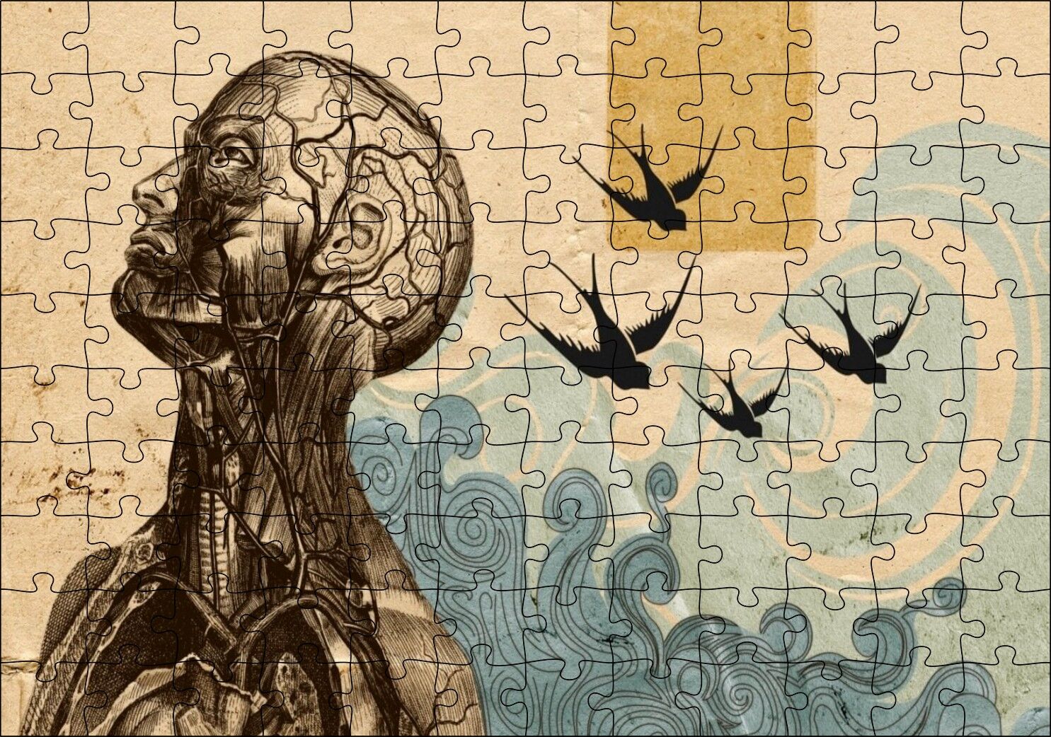 Sanatsal Anatomi Puzzle Yapboz MDF Ahşap