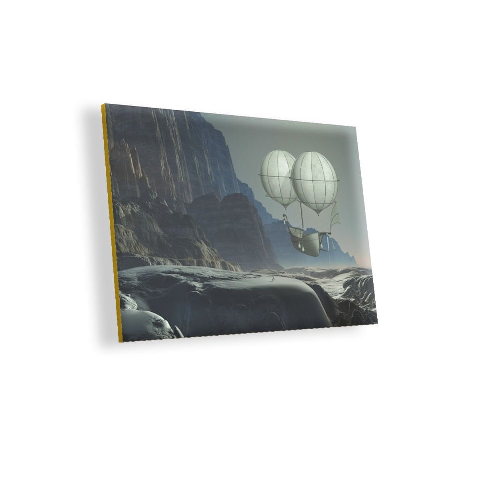 Uçan Gemi Fantastik MDF Akşap Duvar Tablo