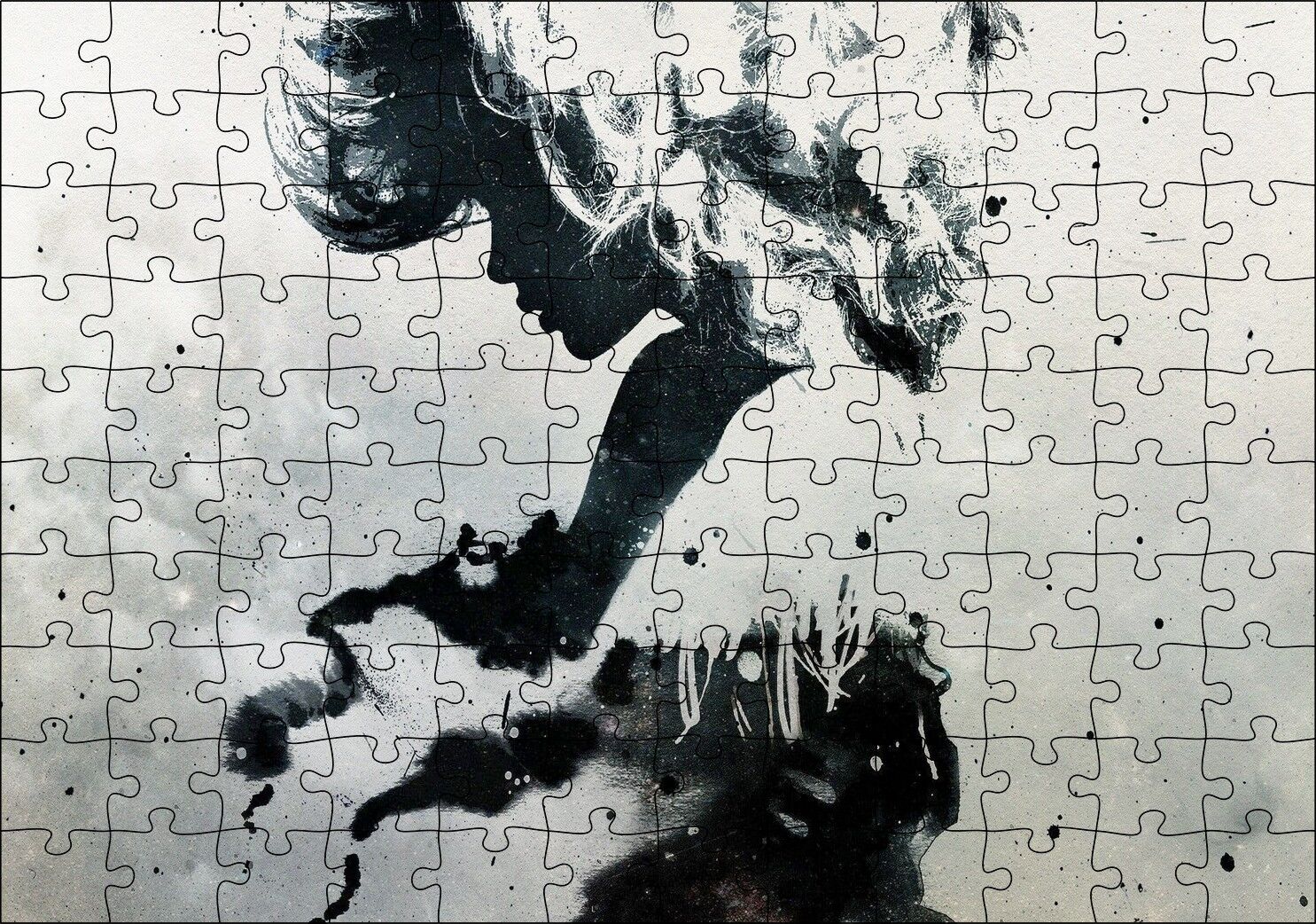 Kadın Temalı Duvar Püskürtme Boyama Puzzle Yapboz MDF Ahşap 120 Parça 24 cm X 34 cm