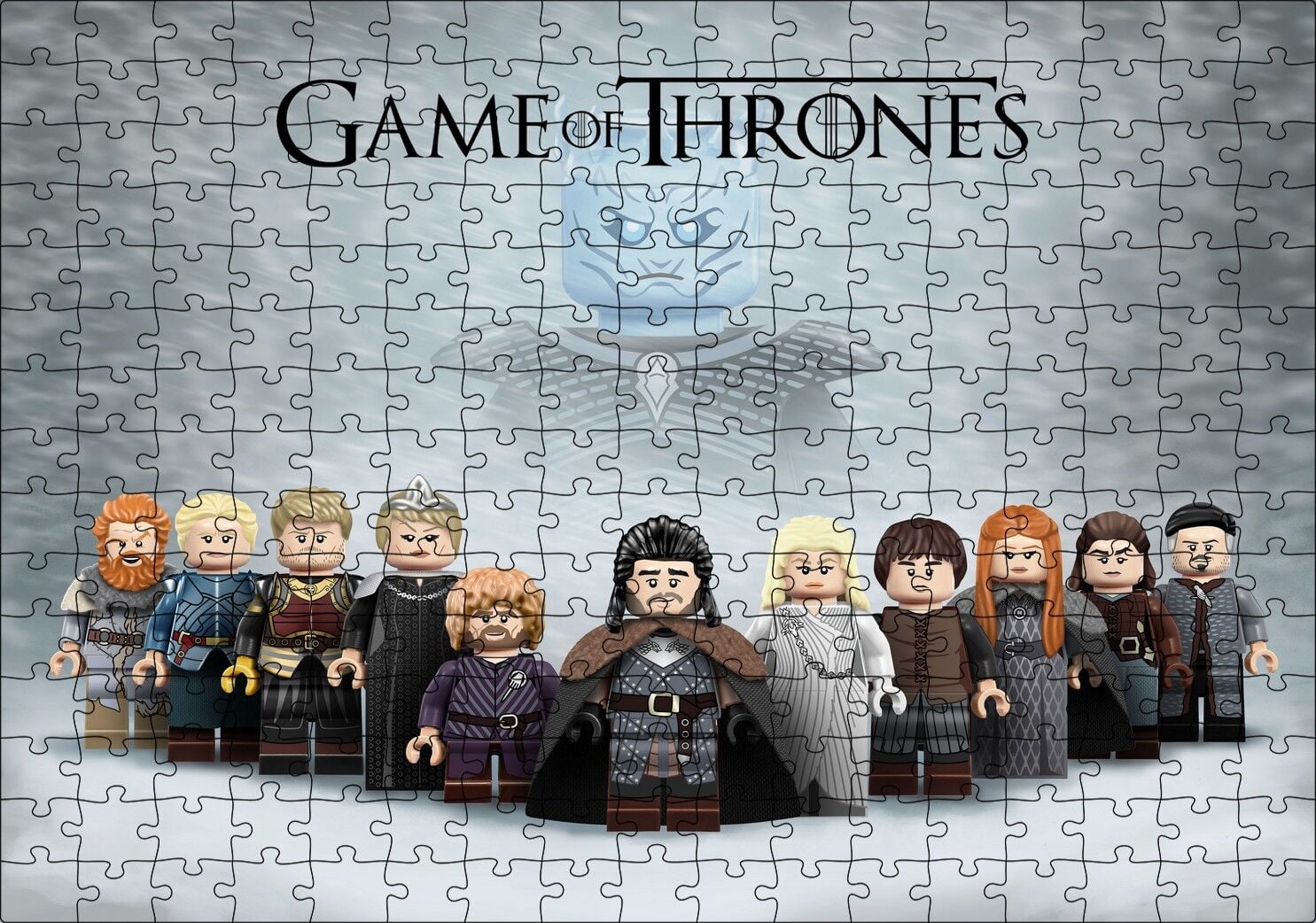 Game of Thrones House Stark Özel Minifigürler Görseli Puzzle Yapboz MDF Ahşap 255 Parça 34 cm X 49 cm