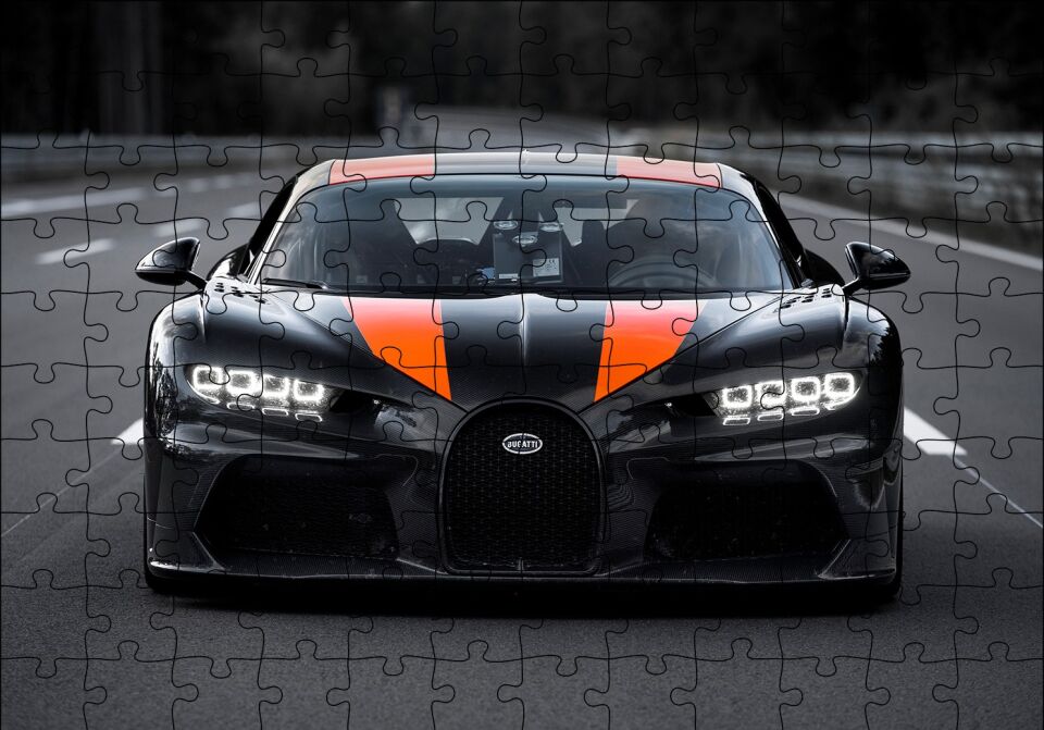 Bugatti Chiron Prototip Puzzle Yapboz MDF Ahşap