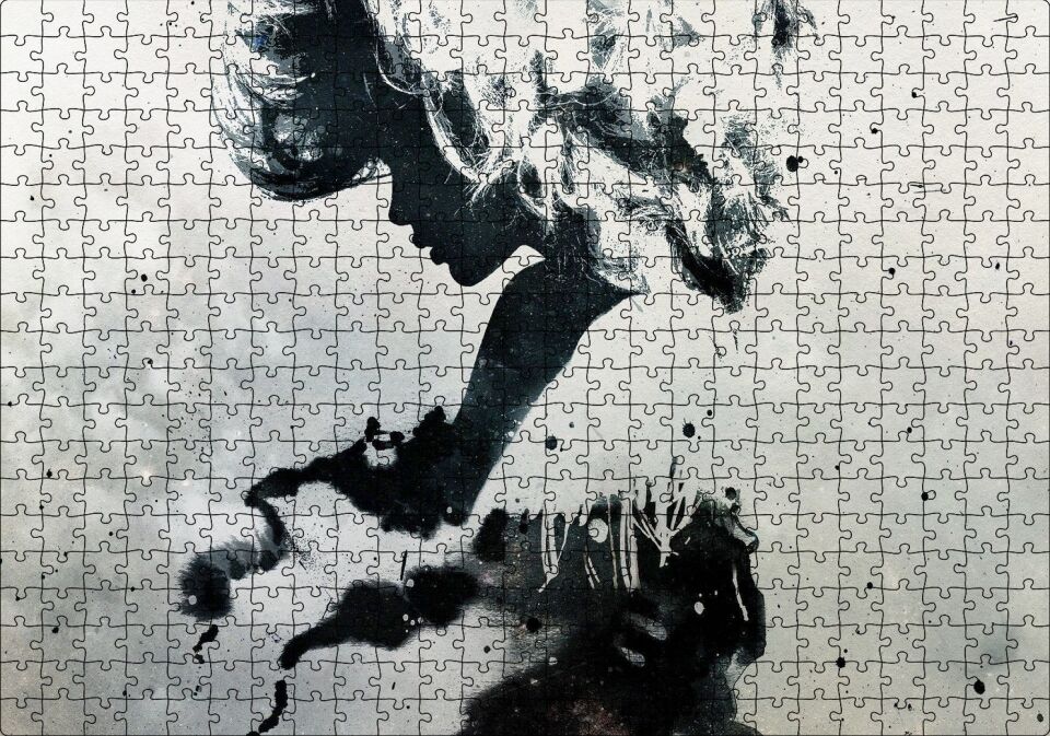 Kadın Temalı Duvar Püskürtme Boyama Puzzle Yapboz MDF Ahşap 500 Parça 49 cm X 68 cm
