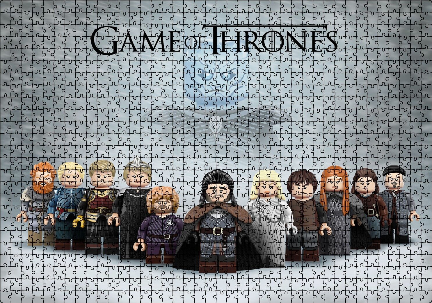 Game of Thrones House Stark Özel Minifigürler Görseli Puzzle Yapboz MDF Ahşap 1000 Parça 49 cm X 68 cm
