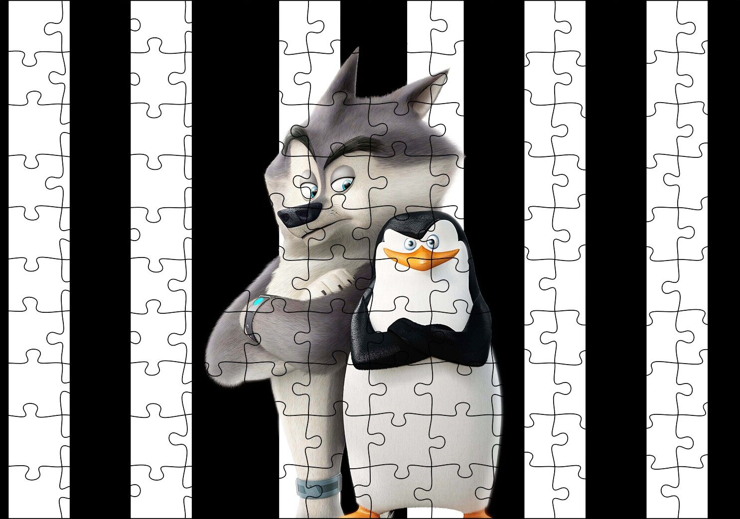 Madagaskar Penguenleri Kaptan Görseli Puzzle Yapboz MDF Ahşap