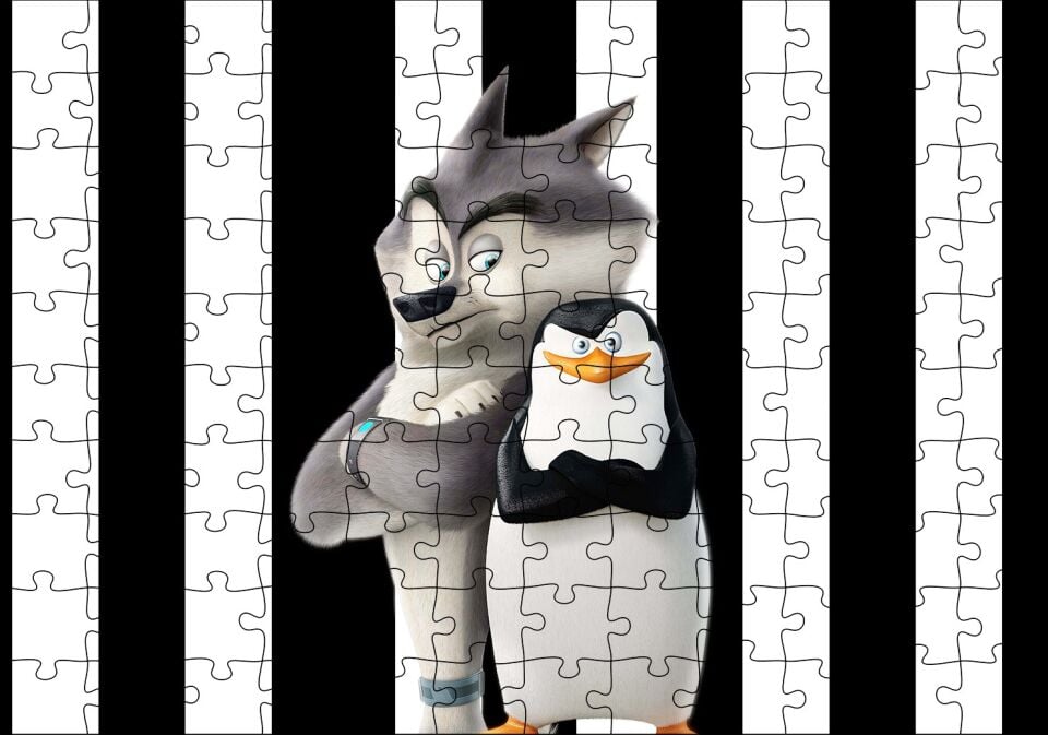 Madagaskar Penguenleri Kaptan Görseli Puzzle Yapboz MDF Ahşap