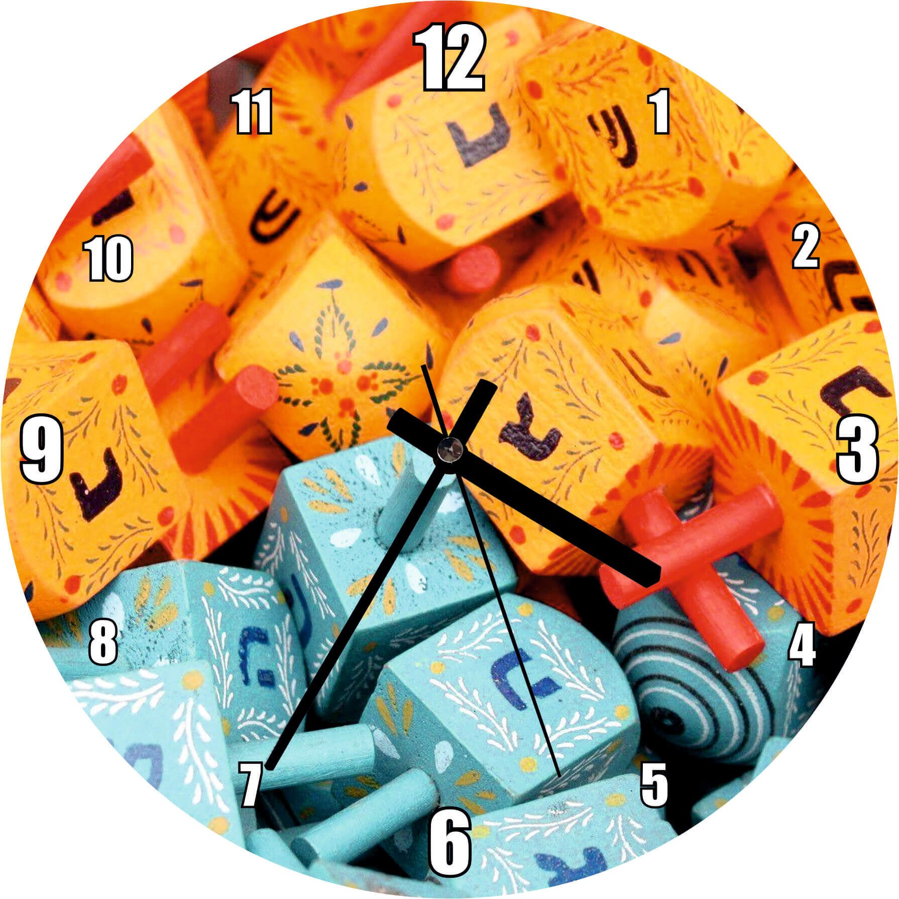 Renkli ve Harfli Minik Topaçlar Mdf Ahşap Duvar Saati