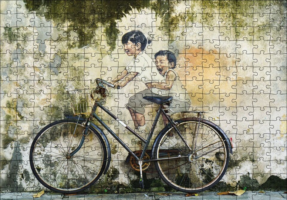 Gerçek Sanal Duvar Resmi Çocuklar Puzzle Yapboz MDF Ahşap 255 Parça 34 cm X 49 cm