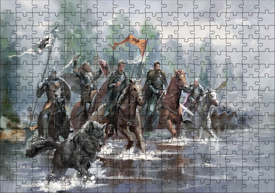Game Of Thrones Savaşı Animasyon Görseli Puzzle Yapboz MDF Ahşap 255 Parça 34 cm X 49 cm