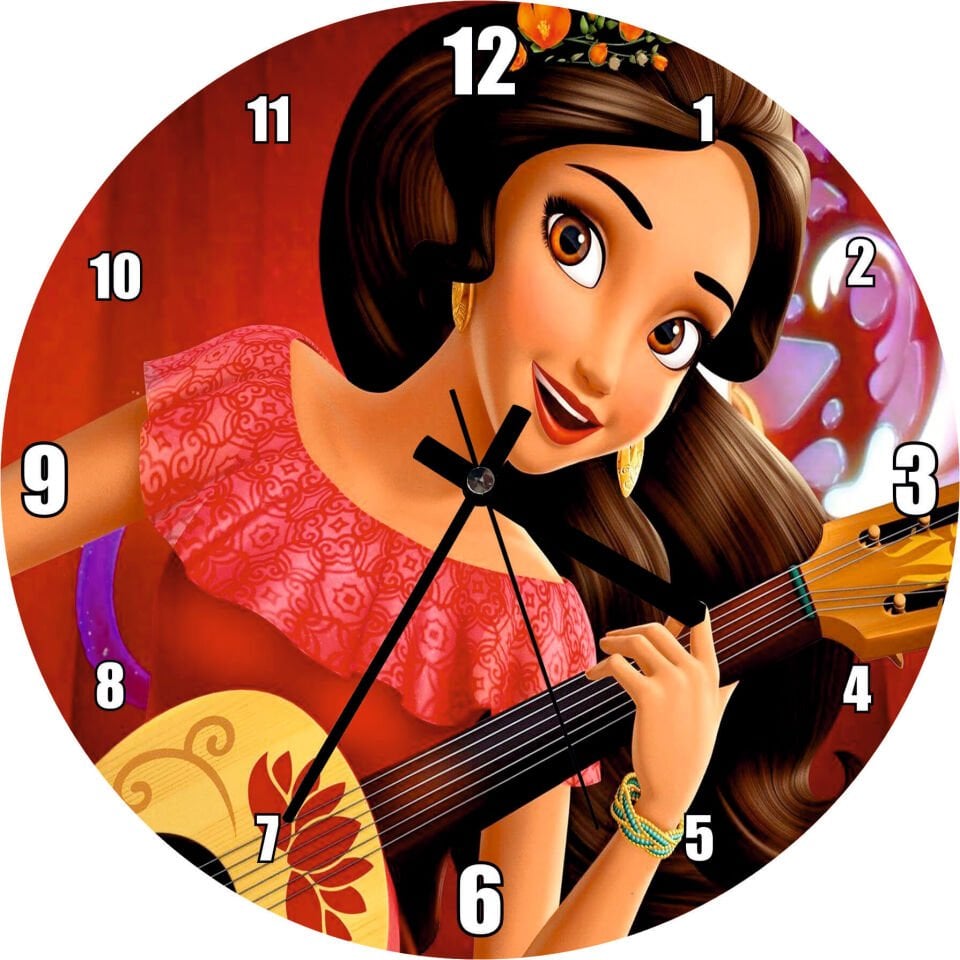 Prenses Elena Gitar Çalıyor Mdf Ahşap Duvar Saati