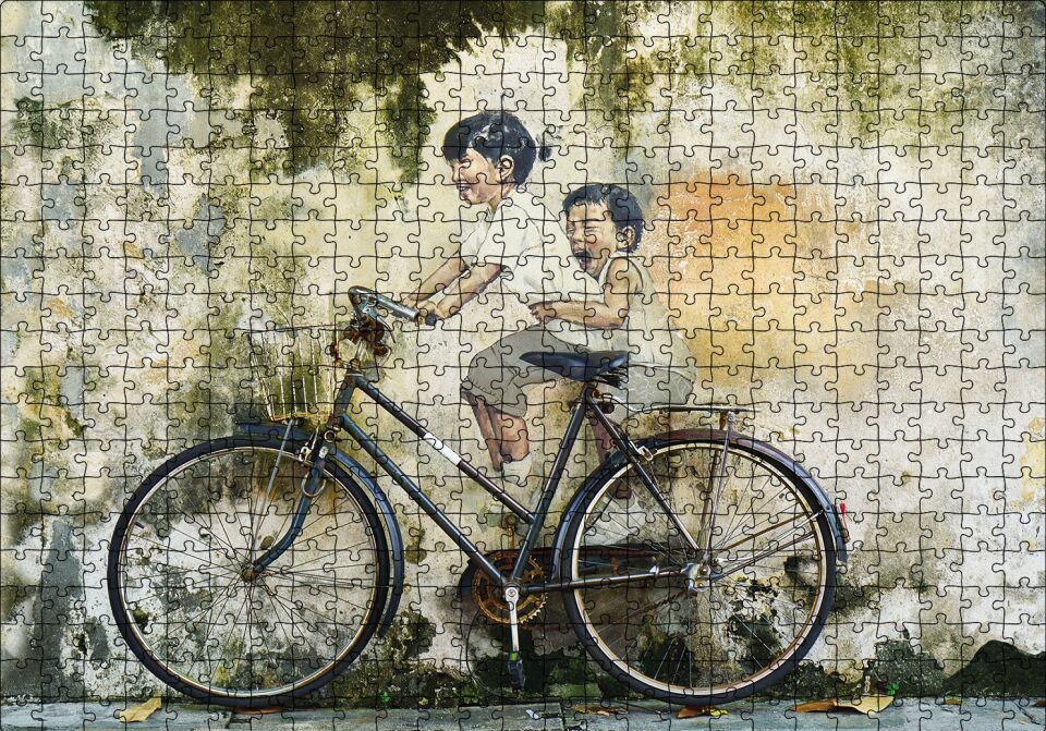 Gerçek Sanal Duvar Resmi Çocuklar Puzzle Yapboz MDF Ahşap 500 Parça 49 cm X 68 cm