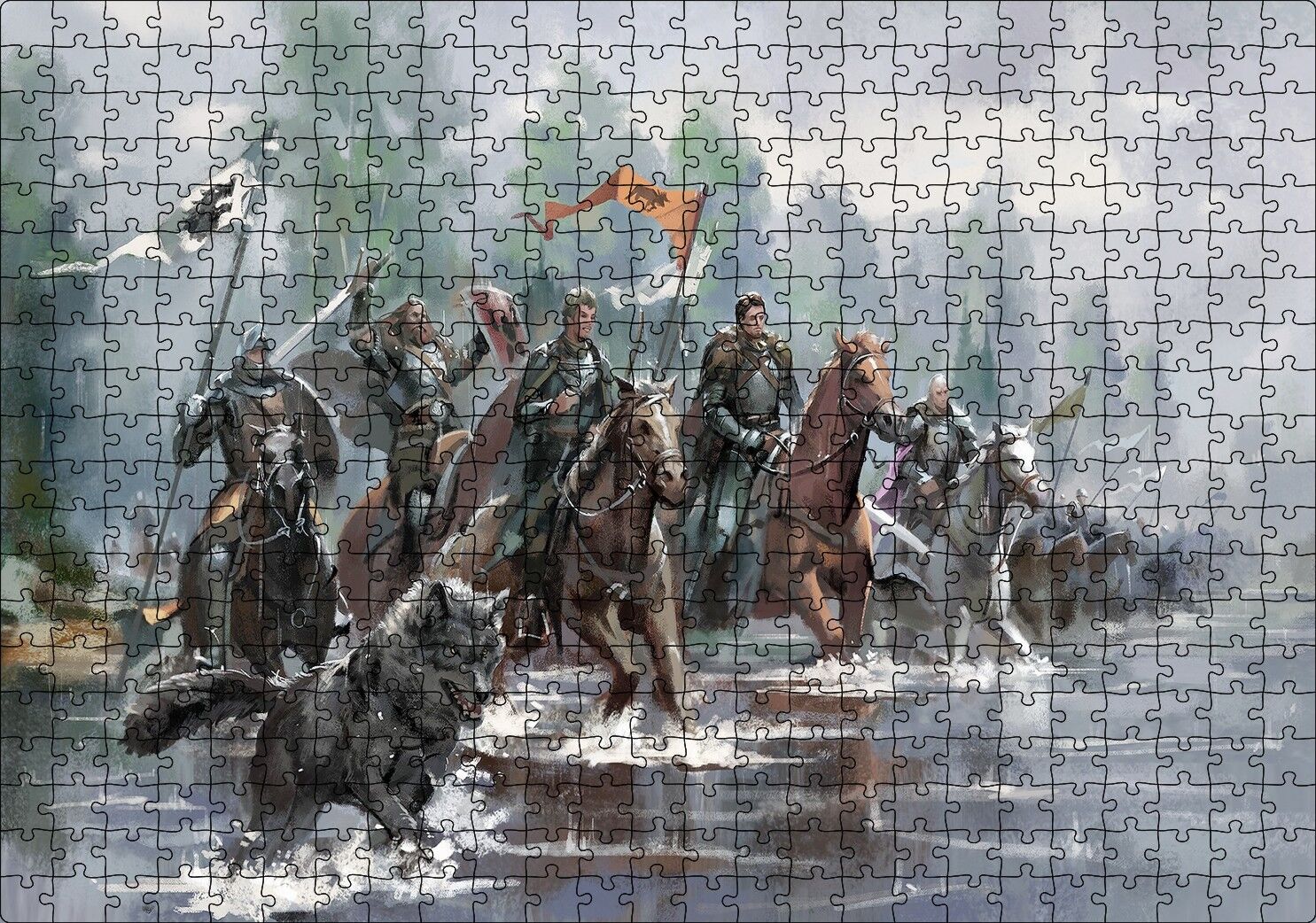 Game Of Thrones Savaşı Animasyon Görseli Puzzle Yapboz MDF Ahşap 500 Parça 49 cm X 68 cm