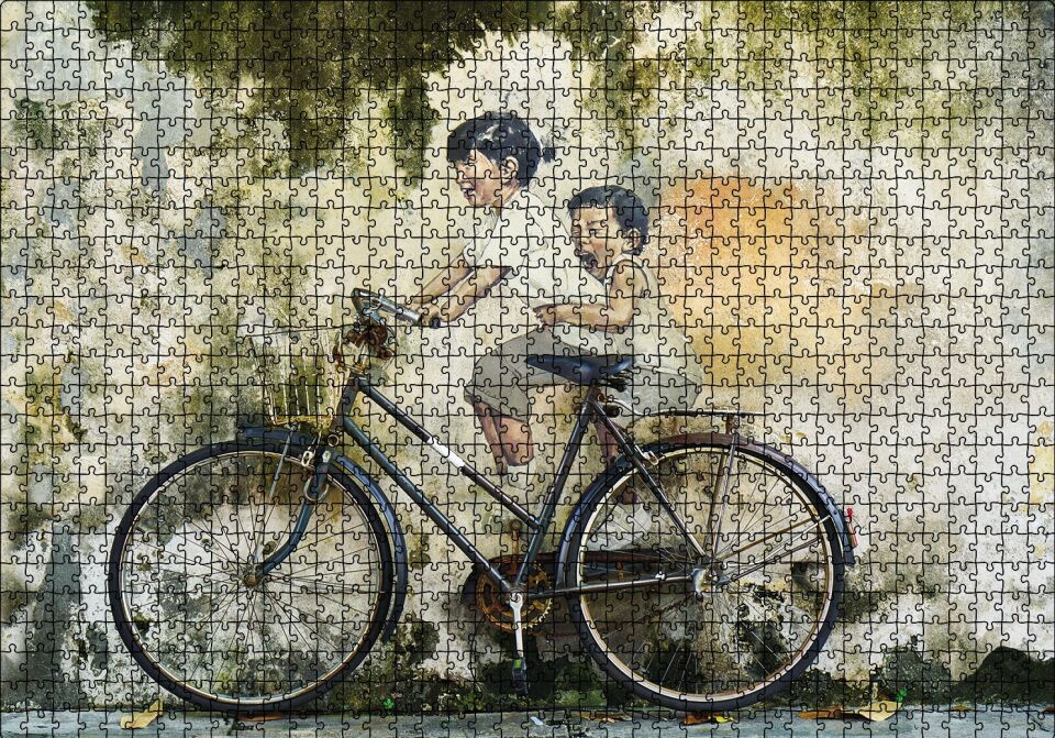 Gerçek Sanal Duvar Resmi Çocuklar Puzzle Yapboz MDF Ahşap 1000 Parça 49 cm X 68 cm