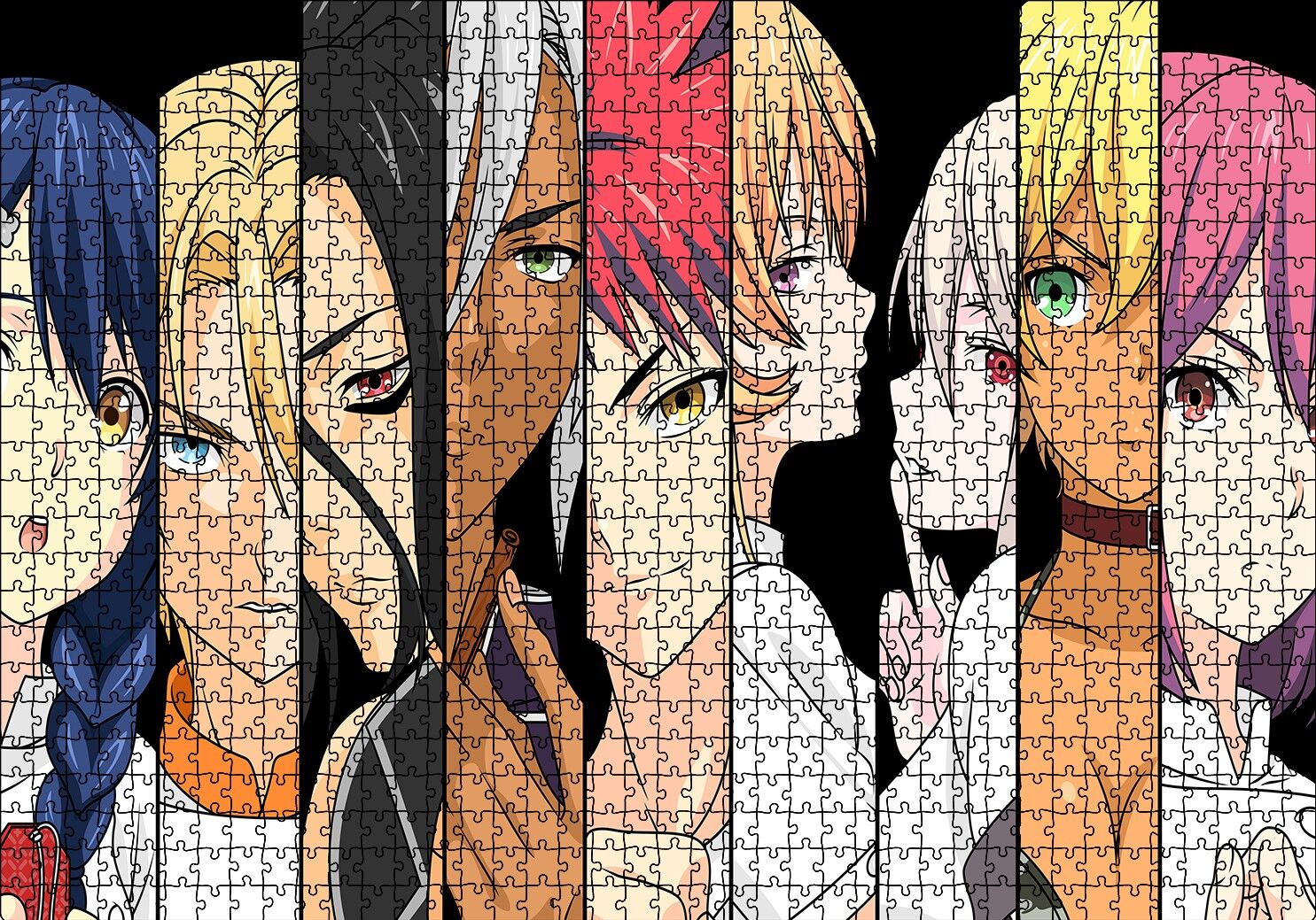 Anime Karakterler Şerit Kompozisyon Puzzle Yapboz MDF Ahşap 1000 Parça 49 cm X 68 cm