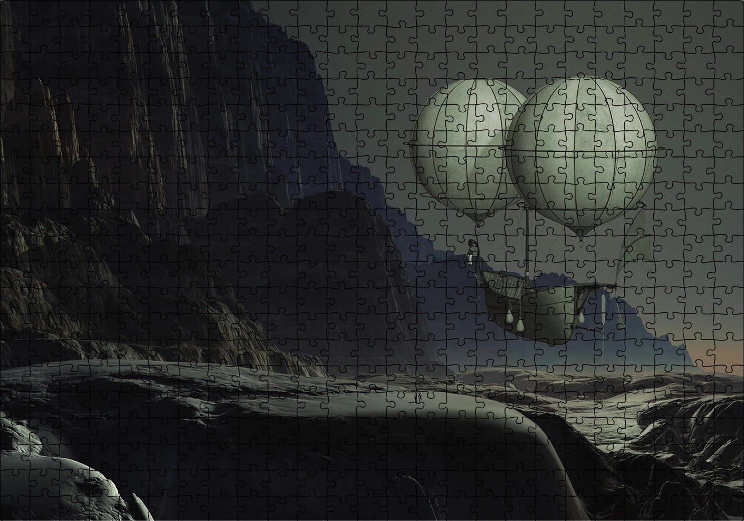Uçan Gemi Fantastik Puzzle Yapboz MDF Ahşap 500 Parça 49 cm X 68 cm