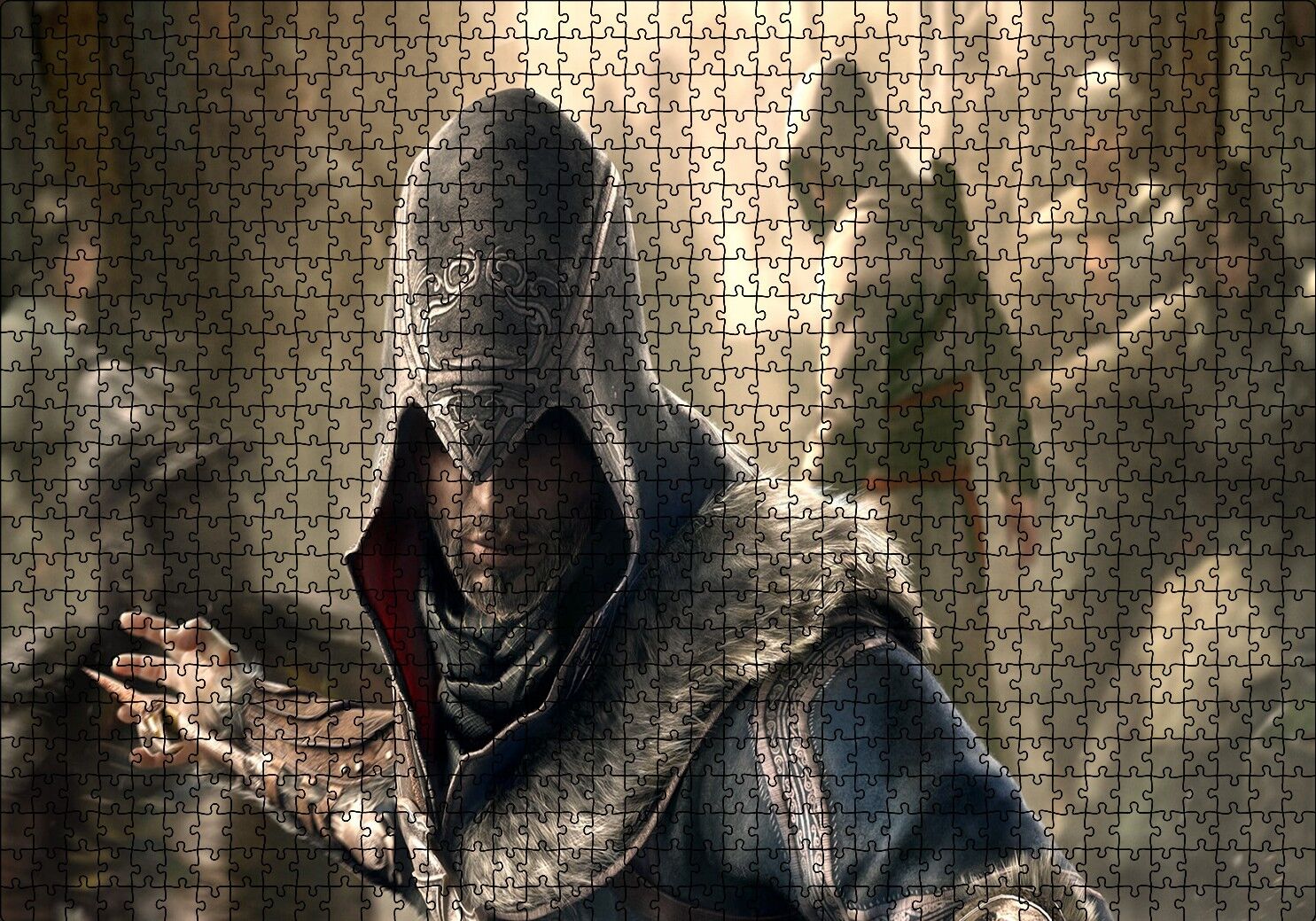 Assassins Creed Sauikastçi ve Flu Arka Plan Puzzle Yapboz MDF Ahşap 1000 Parça 49 cm X 68 cm