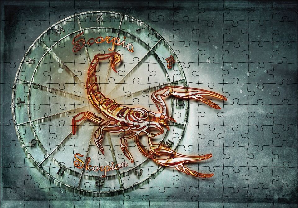 Akrep Burcu Sembo Astroloji Puzzle Yapboz MDF Ahşap 120 Parça 24 cm X 34 cm