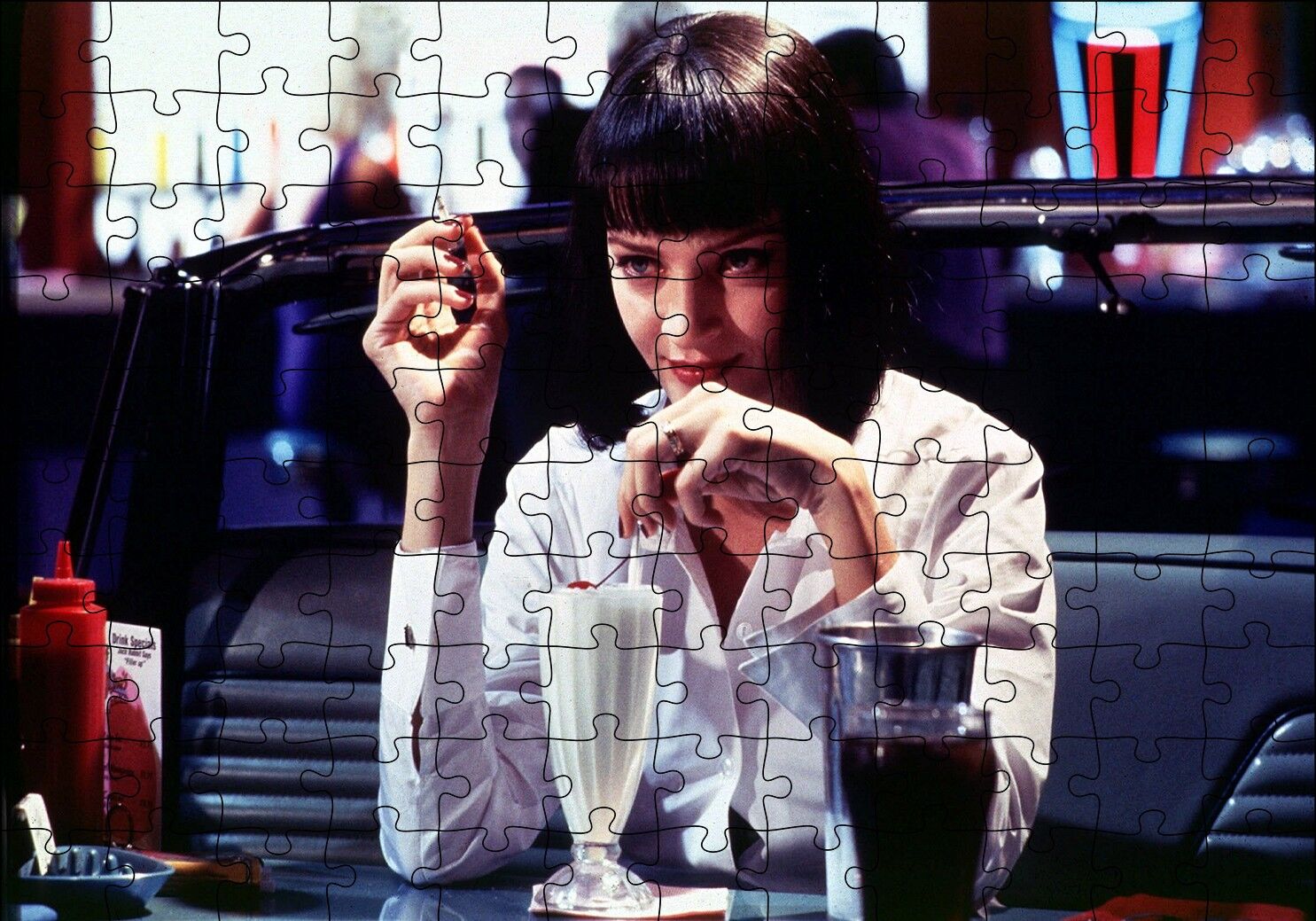 Pulp Fiction Ucuz Roman 1994 Film Puzzle Yapboz MDF Ahşap 120 Parça 24 cm X 34 cm