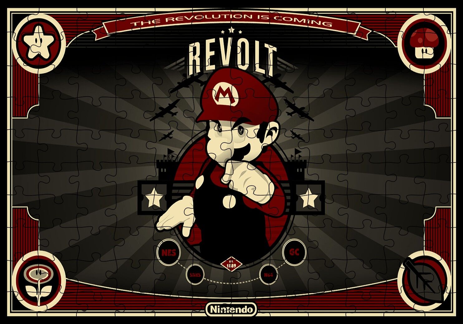 Nintendo Mario Bros Revolt Puzzle Yapboz MDF Ahşap 120 Parça 24 cm X 34 cm
