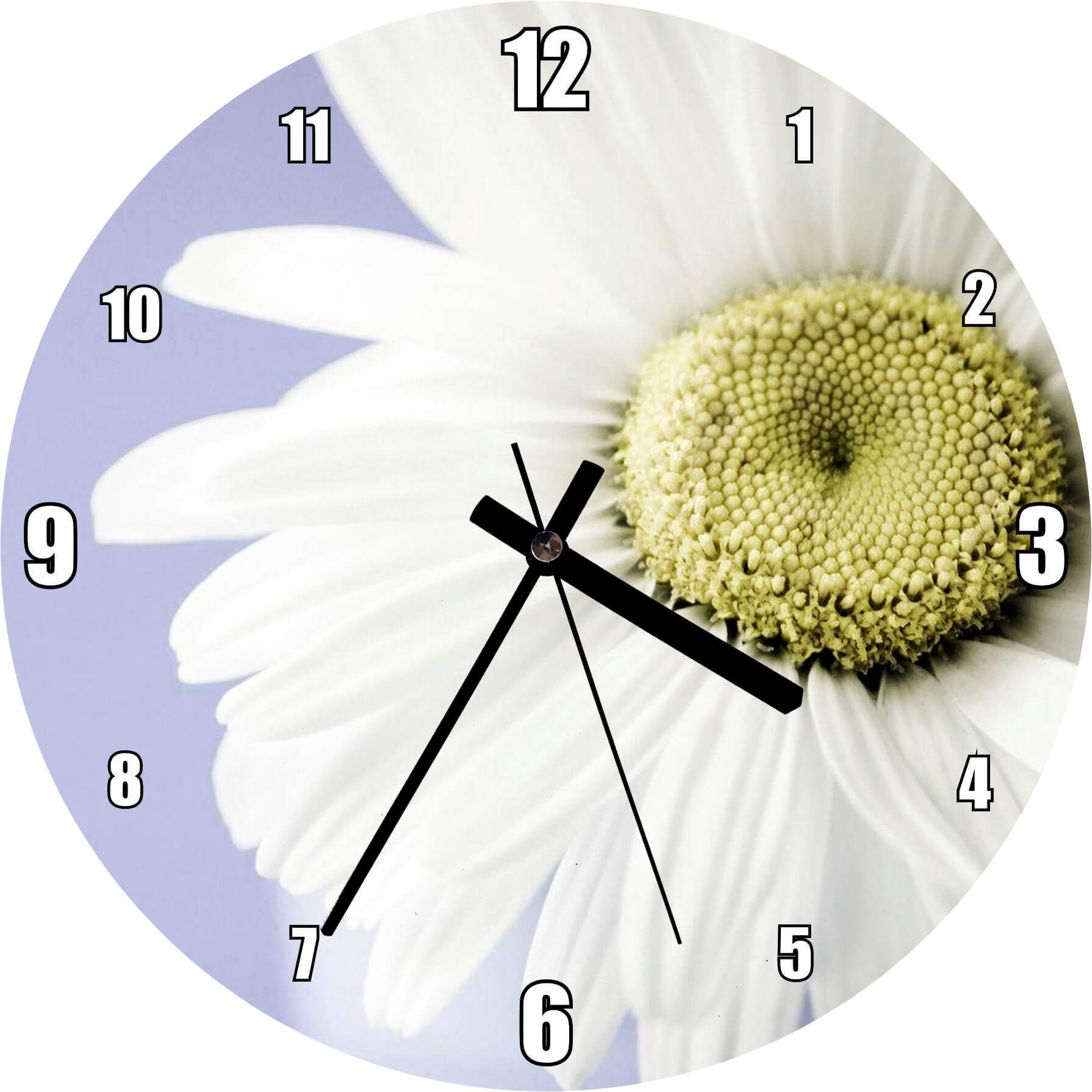 Papatya Yakın Çekim Gökyüzü Arkaplan Mdf Ahşap Duvar Saati